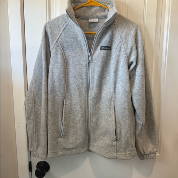 Columbia Light Gray Fleece Jacket - Picture 1 of 5
